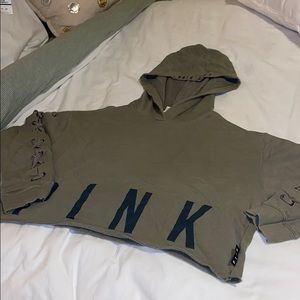 PINK CROPPED HOODIE